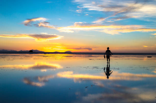 istock Sunset at Uyuni salt lake 1025859224