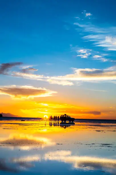 Photo of Sunset at Uyuni salt lake