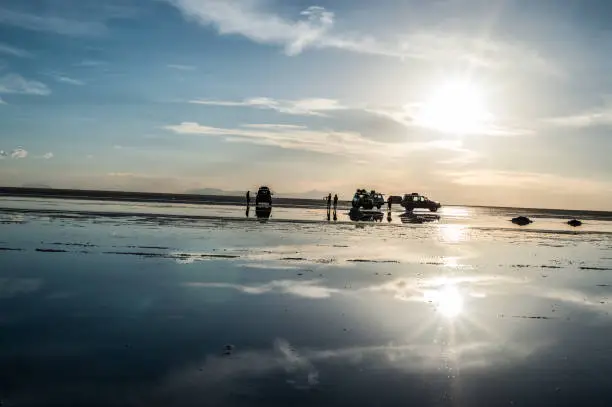 Photo of Sunset at Uyuni salt lake