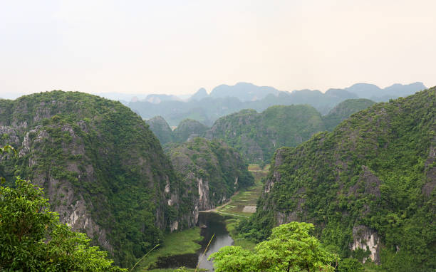 istock Asian mountains and valley with river mountains 1025863694