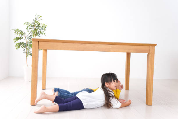 istock Children taking refuge from earthquake 1025864258