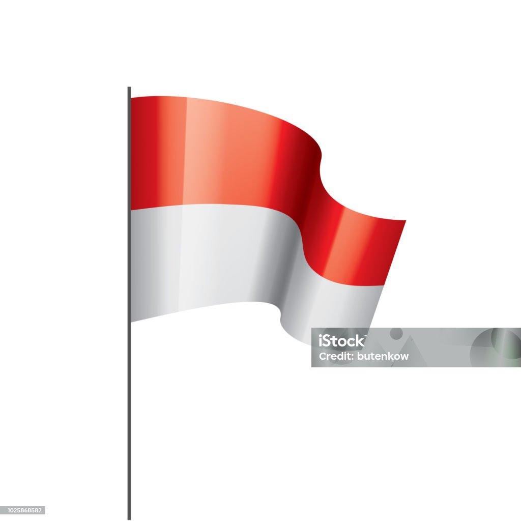 Bendera Indonesia Ilustrasi Vektor Dengan Latar Belakang Putih