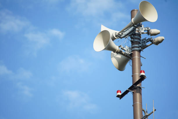istock Speaker of sunny blue sky and outdoor emergency broadcasting 1025873504