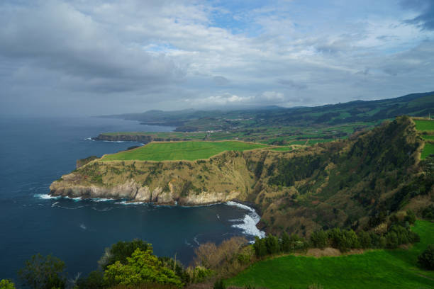 istock Beautiful panoramic view over Sao Miguel Island and Atlantic ocean 1025885782