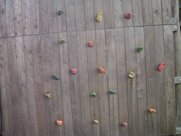 istock White oak wall with multicolored dots for climbing 1025886098