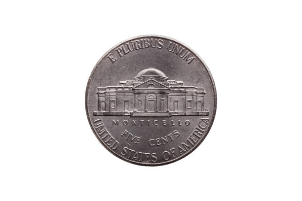 istock USA half dime nickel coin (25 cents) reverse showing Monticello 1025890522