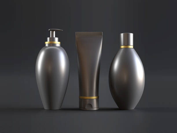 istock Cosmetic products mockup on black 1025896174