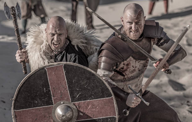 istock Viking Duo in the Sand 1025899244