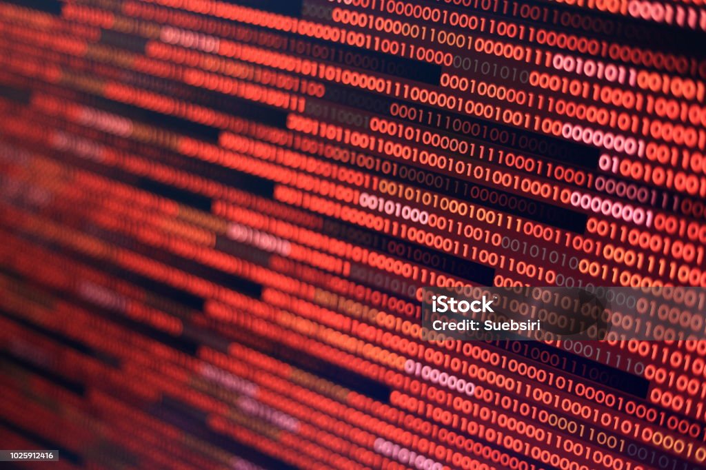 Red Binary Code Computer Technology Background Red Binary Code Computer ...