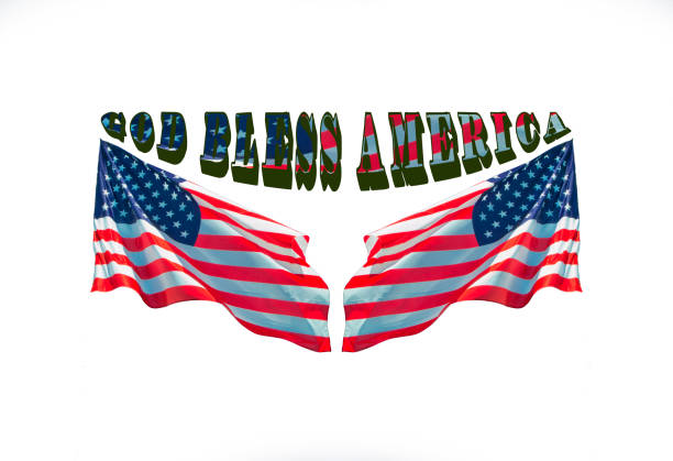 istock god bless america with two usa flags, patriotic concept 1025915216
