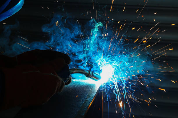 Inert gas welding stock photo