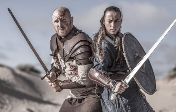 istock Viking Duo in the Sand 1025922878