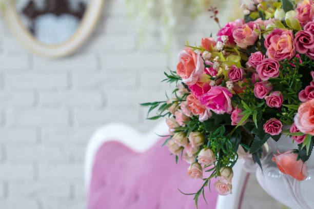 istock Textile flowers in loft design interior room 1025923368