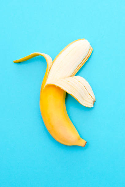 istock Yellow ripe banana peeled half 1025930242