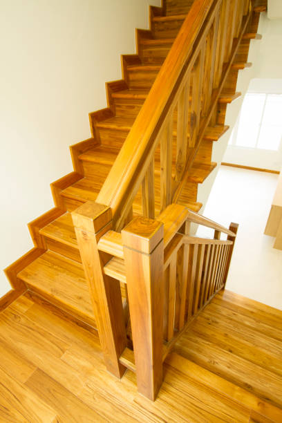 istock House interior with modern wooden staircase 1025933126