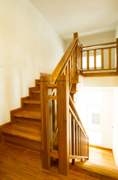 istock House interior with modern wooden staircase 1025933162