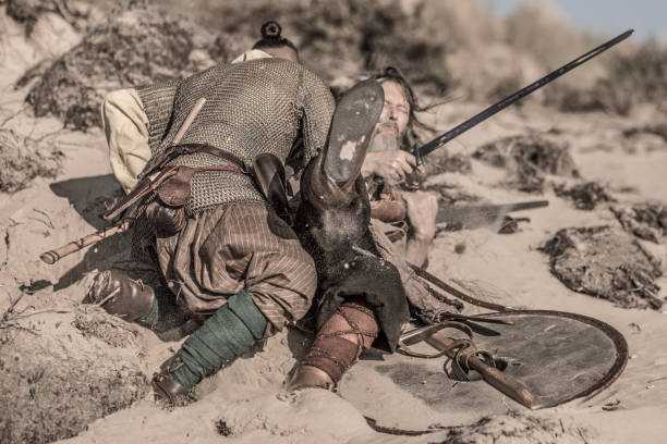 istock Viking Duo in the Sand 1025933944