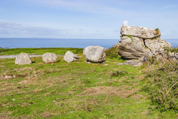 istock Rocks and vegetation with Farms in background 1025945030