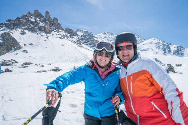 Father and daughter taking selfie from ski lift in Switzerland, ski holidays of dad and daughter enjoying Swiss Alps and vacations concept Father and daughter taking selfie from ski lift in Switzerland, ski holidays of dad and daughter enjoying Swiss Alps and vacations concept
Graubunden Canton switzerland european alps ski winter stock pictures, royalty-free photos & images