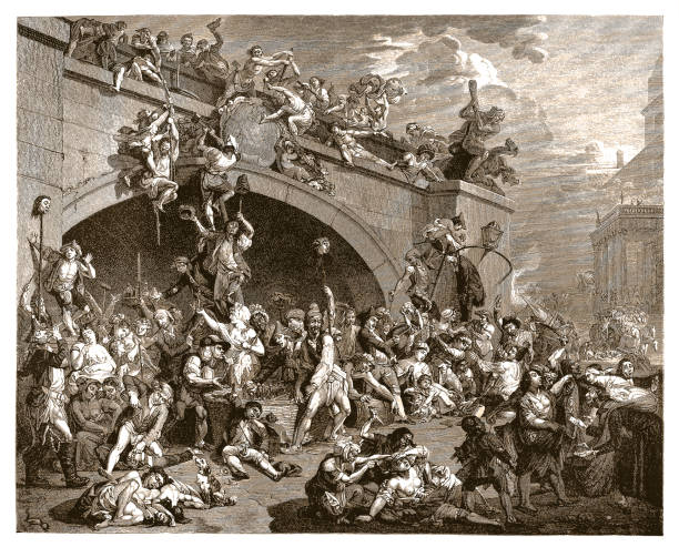 Storming of the Bastille, French Revolution 1789 Illustration of a Storming of the Bastille, French Revolution 1789 storming stock illustrations