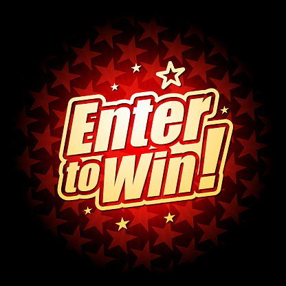 Vector of enter to win headline with red color star shape pattern background. EPS Ai 10 file format.