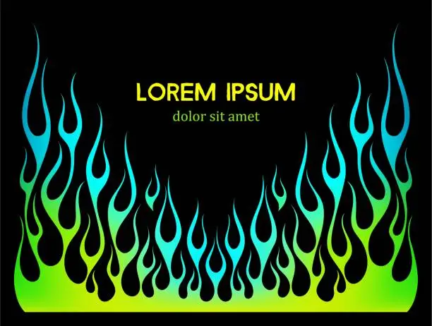 Vector illustration of Fire flames vector background element