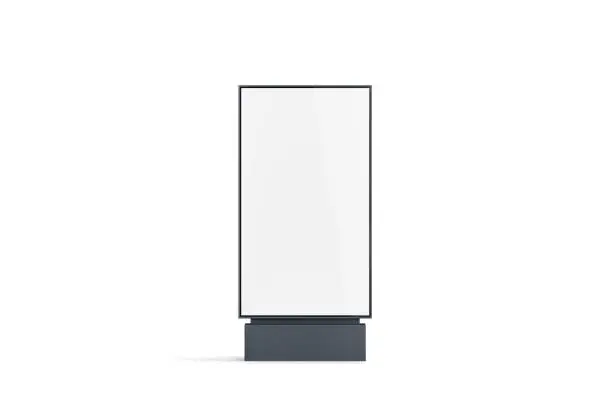 Photo of Blank white pylon mockup, front view, isolated