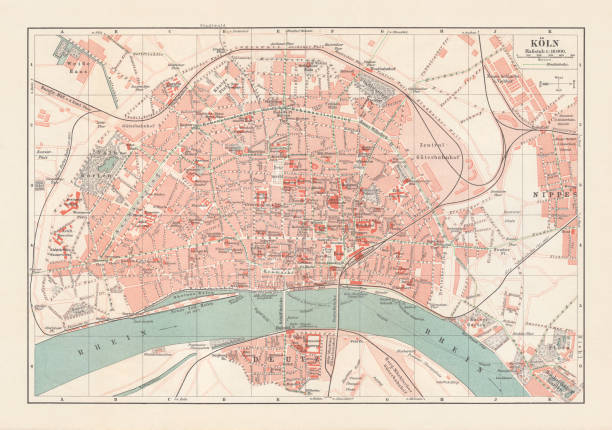 istock City map of Cologne, North Rhine-Westphalia, Germany, lithograph, published 1897 1025982728