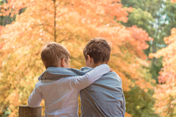 istock Embracing brothers talking to each other 1025983586