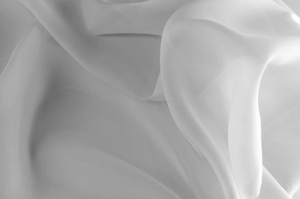 istock Texture, background, pattern. Silk fabric is transparent, white in color. Abstract soft chiffon texture background. Soft white chiffon with curve and wave 1025983620