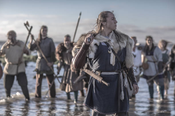 istock A individual viking warrior with an army 1025987152