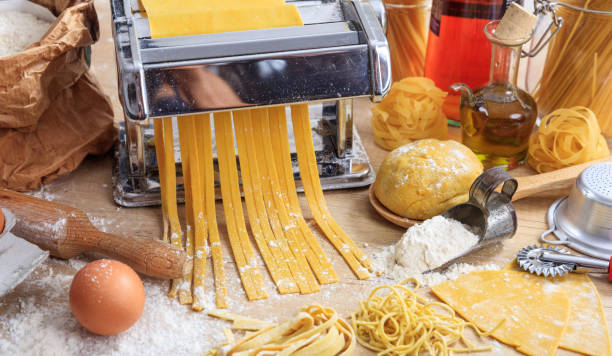 istock Fresh tagliatelle pasta homemade preparation 1025998124