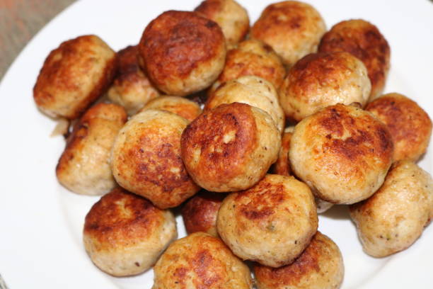istock Delicious spicy fried round kebab, Asian recipe 1025998170