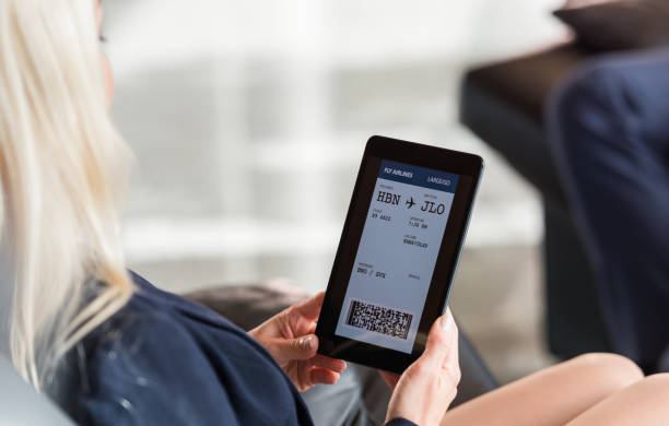 istock Businesswoman Using Digital Tablet While Waiting For A Flight 1025999354