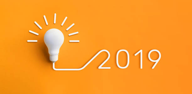 2019 creativity inspiration concepts with lightbulb on pastel color background.Business solution,planning ideas 2019 creativity inspiration concepts with lightbulb on pastel color background.Business solution,planning ideas.glowing contents 2019 stock pictures, royalty-free photos & images