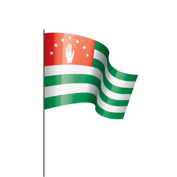 flaga abchazji, ilustracja wektorowa na białym tle. - abkhazian flag stock illustrations