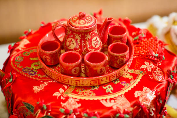 istock Tea set used in a Chinese wedding tea ceremony. 1026011266