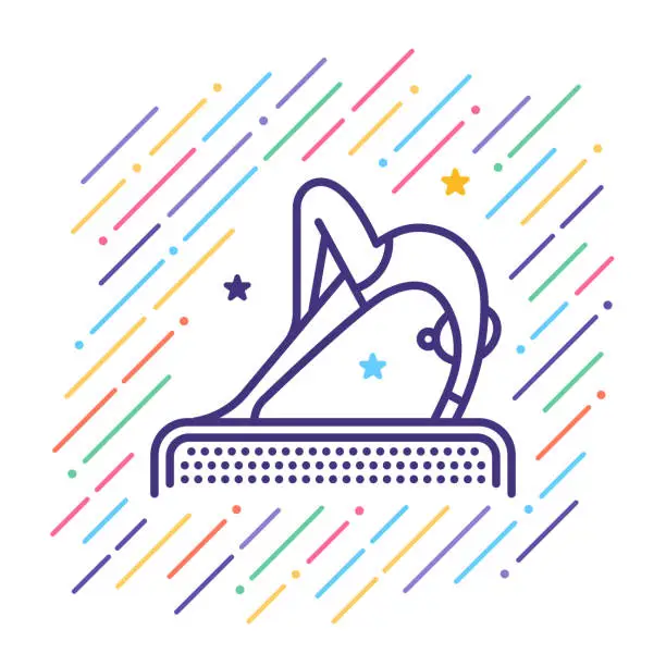 Vector illustration of Gymnastics Line Icon