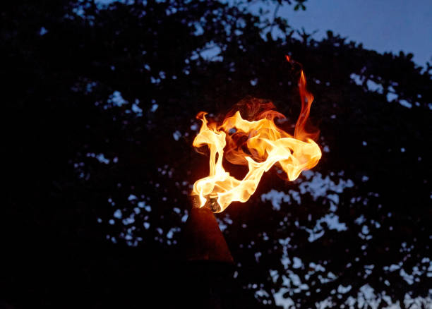 istock Outdoor burning natural gas for light extraction, 1026015438