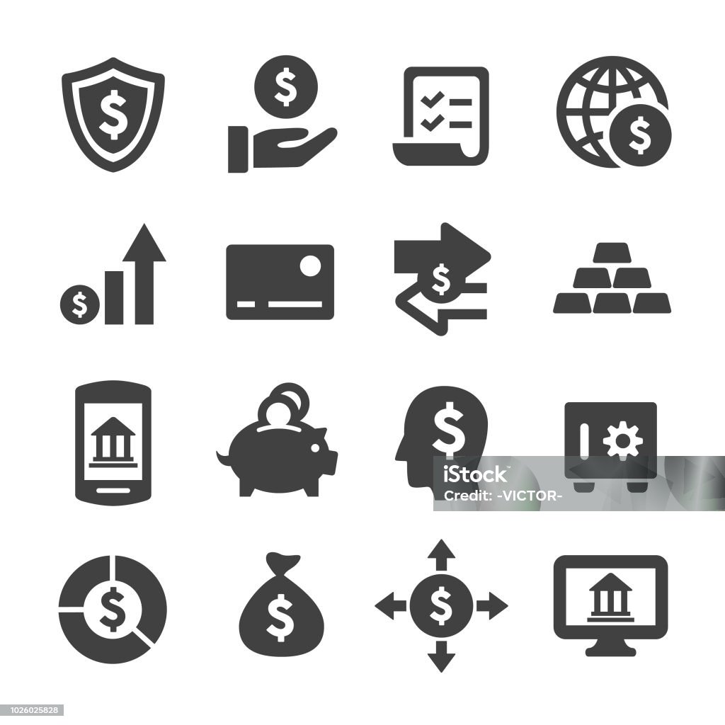 Finance and Banking Icons - Acme Series Finance, Banking, Investment, Icon stock vector