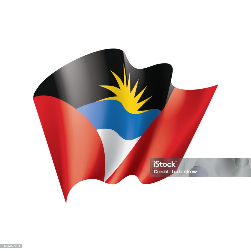 Antigua Und Barbuda Flagge Vektorillustration Auf Weißem Hintergrund