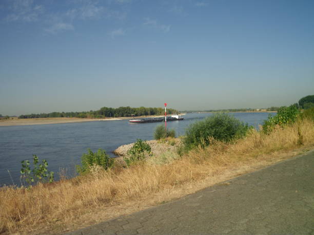 istock Rhine river vivid summer promenade coast with ships 1026030544