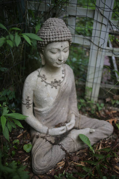 istock Buddha Statue Outdoors in a Garden Made from Cement Concrete 1026040414