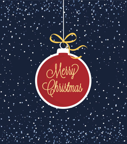 illustrazioni stock, clip art, cartoni animati e icone di tendenza di palla di natale con neve - ninnolo