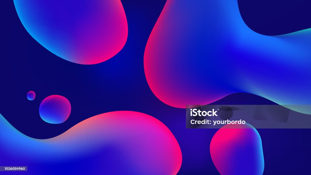 Fluid Colorful Gradient Shapes Composition. Minimal Geometric Background. Trendy Gradients Liquid Shapes Colorful Geometric Background. Vector Illustration. Three Dimensional stock vector