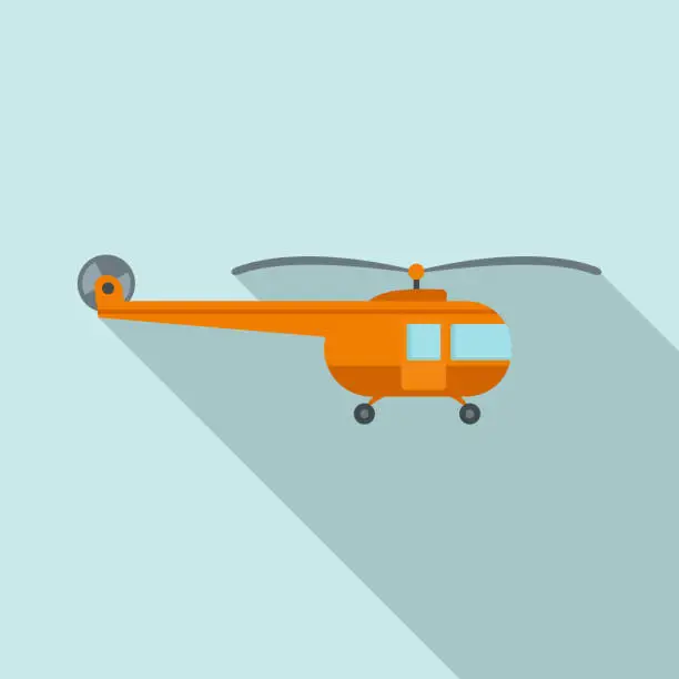 Vector illustration of Transport helicopter icon, flat style