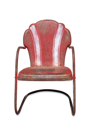 vintage 50's metal garden chair, clipping path