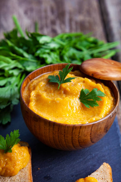 istock Cabbage caviar in a wooden bowl 1026082906