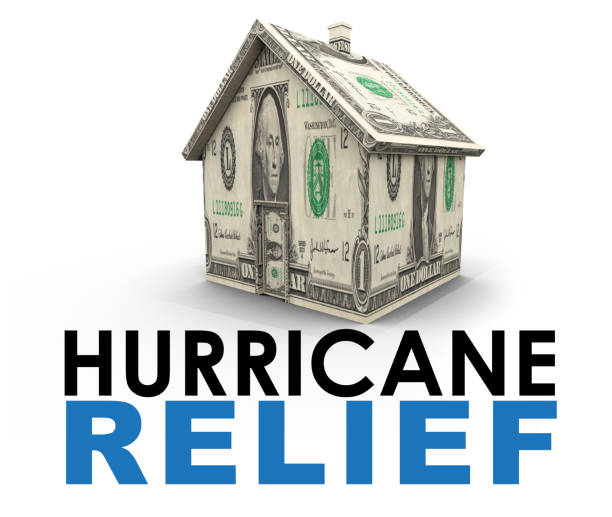 hurricane relief - hurricane caribbean house storm stock-fotos und bilder