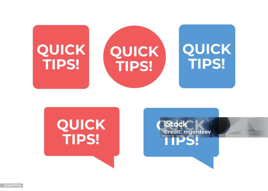Quick Tip Example Quick Tips Helpful Tricks Emblems Helpful Tip Quick Idea Stock ...